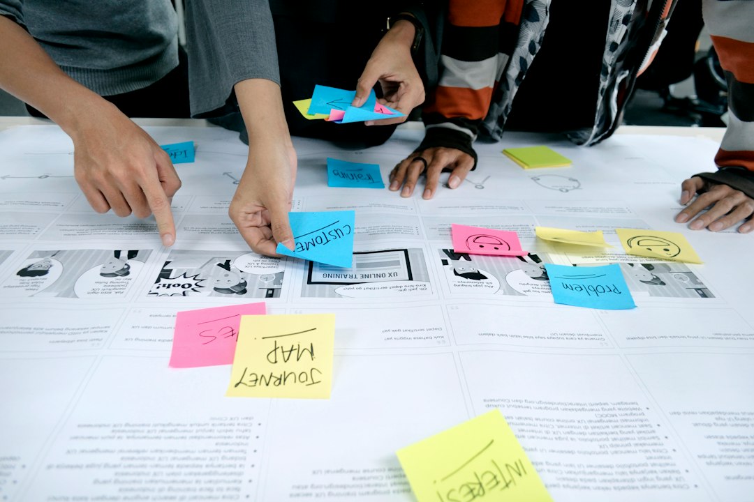 Customer journey and content strategy planning layout for SEO topic clusters